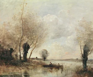 Pêcheurs amarrés à une rive
